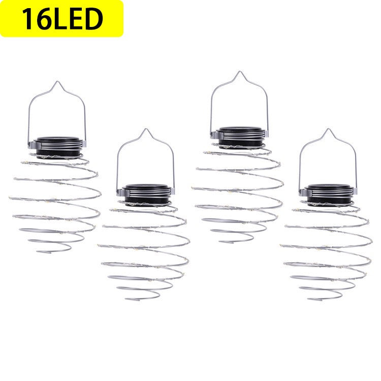 Solar-Spiral-Hängelampe – 16 LEDs mit warmweißem Licht