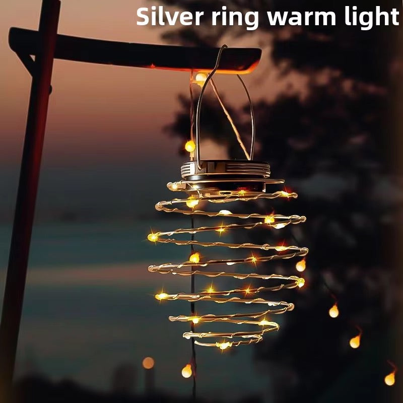Solar-Spiral-Hängelampe – 16 LEDs mit warmweißem Licht