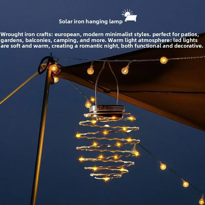 Solar-Spiral-Hängelampe – 16 LEDs mit warmweißem Licht