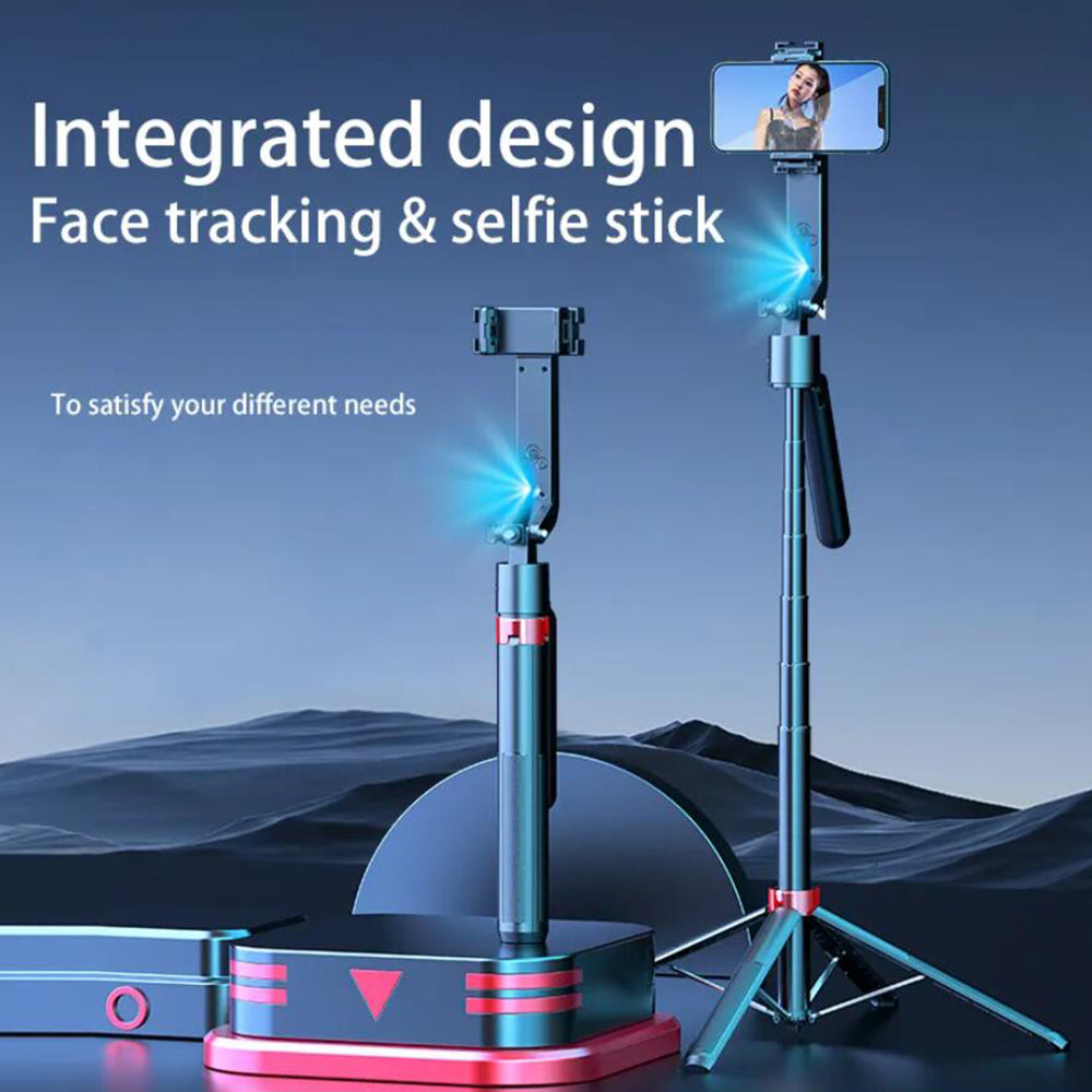 Selfiestick mit Intelligenter Gesichtserkennung und AI-Gestensteuerung inkl. Licht