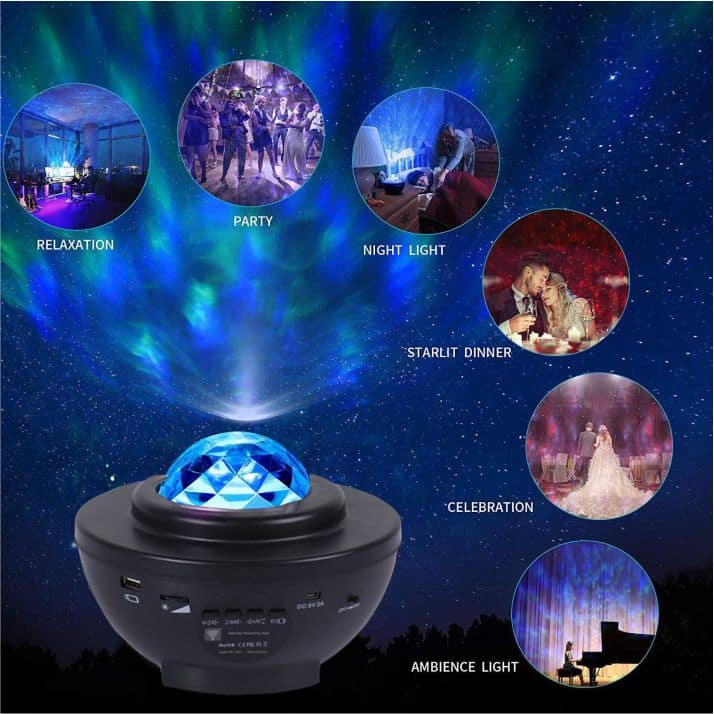 Starry Sky Galaxy LED-Projektor mit Bluetooth-Lautsprecher inkl. Fernbedienung