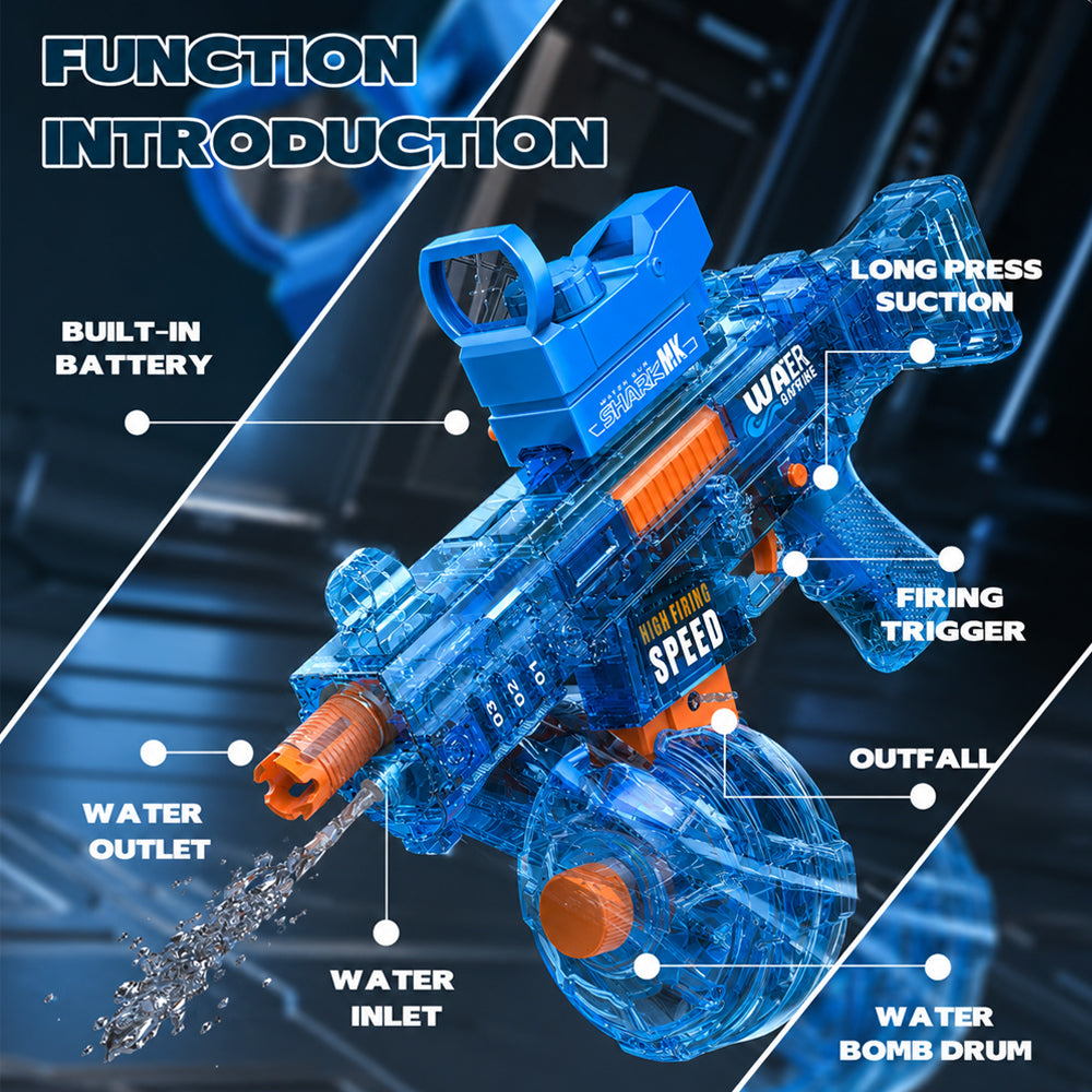 Elektrische Wasserpistole UMP 45 Spitfire Blau mit LED-Licht