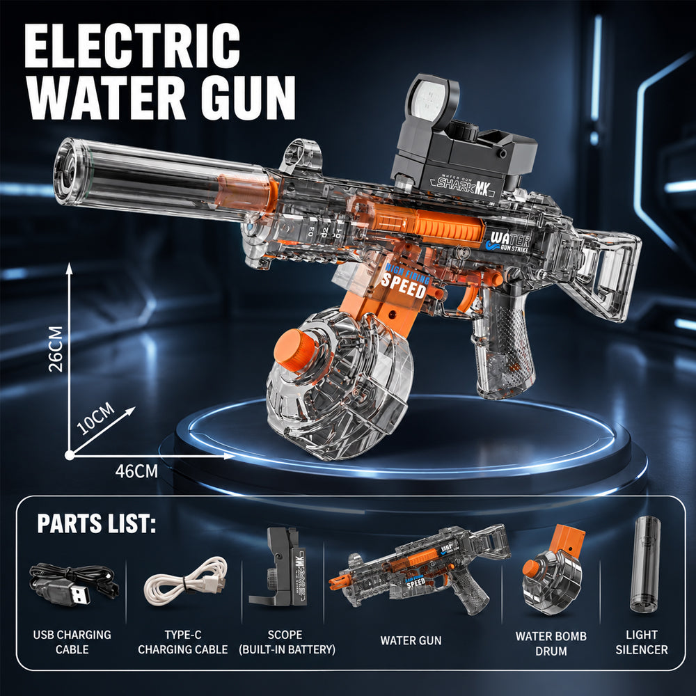 Elektrische Wasserpistole UMP 45 Spitfire Grau mit LED-Licht