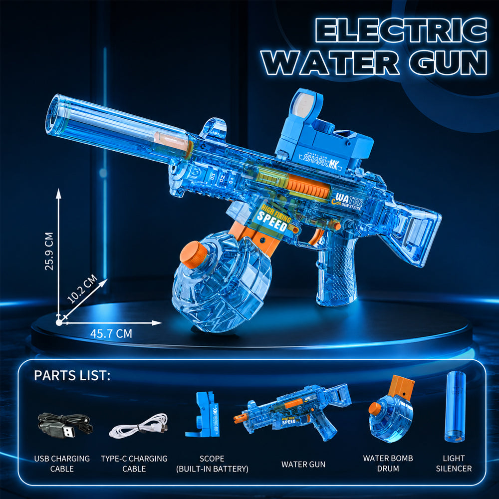 Elektrische Wasserpistole UMP 45 Spitfire Blau mit LED-Licht