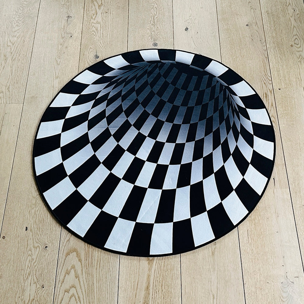 Runder Vortex 3D-Illusionsteppich - 100 cm - rutschfest