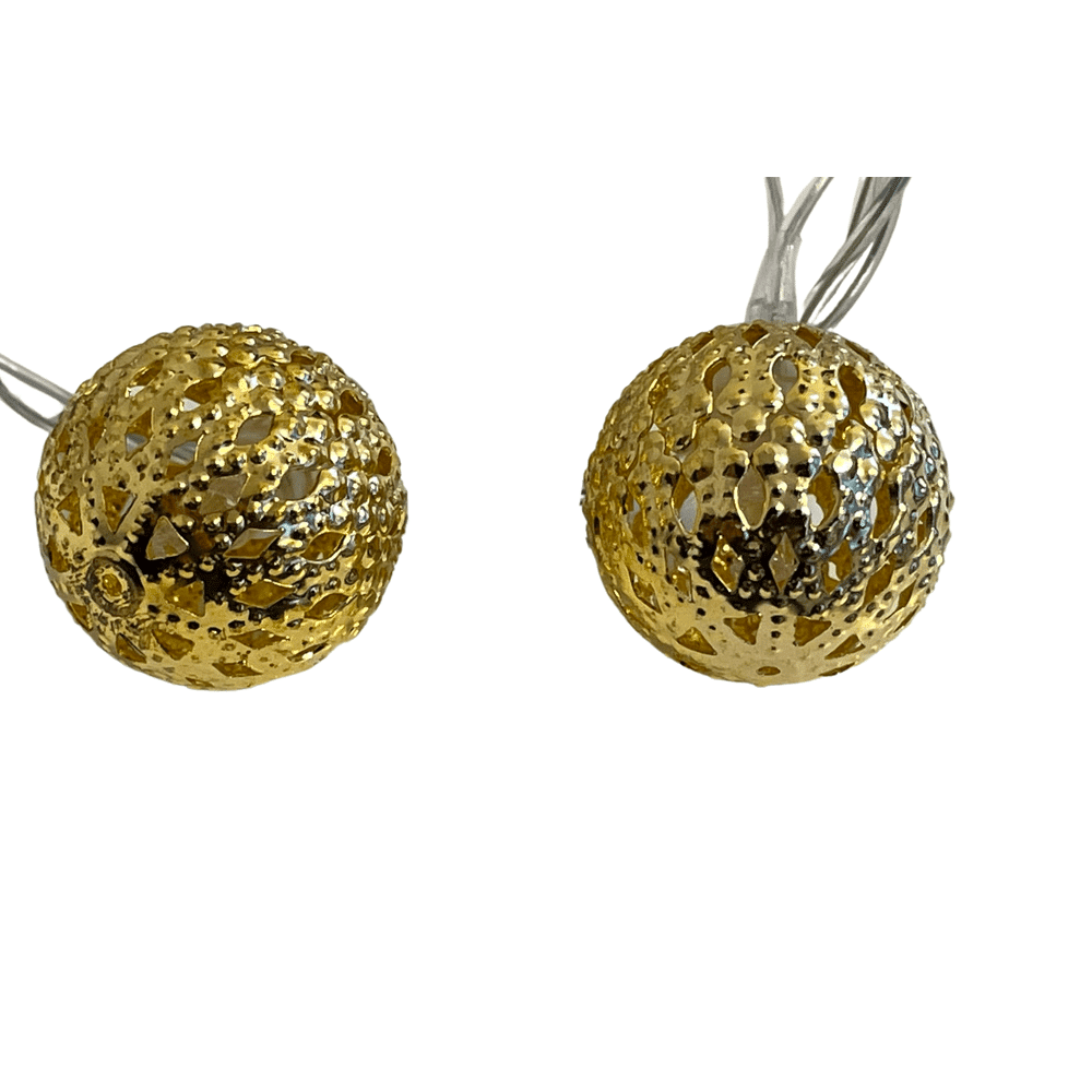 LED-Lichterkette mit 20 Kugeln - Gold (3 Meter)