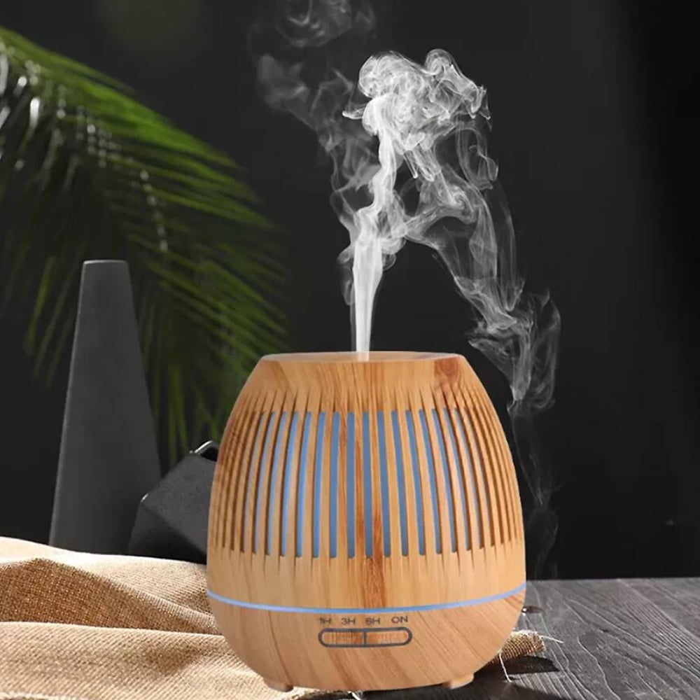 Aroma-Diffuser 400 ml mit Fernbedienung – stilvolles Design in dunkler und heller Holzoptik