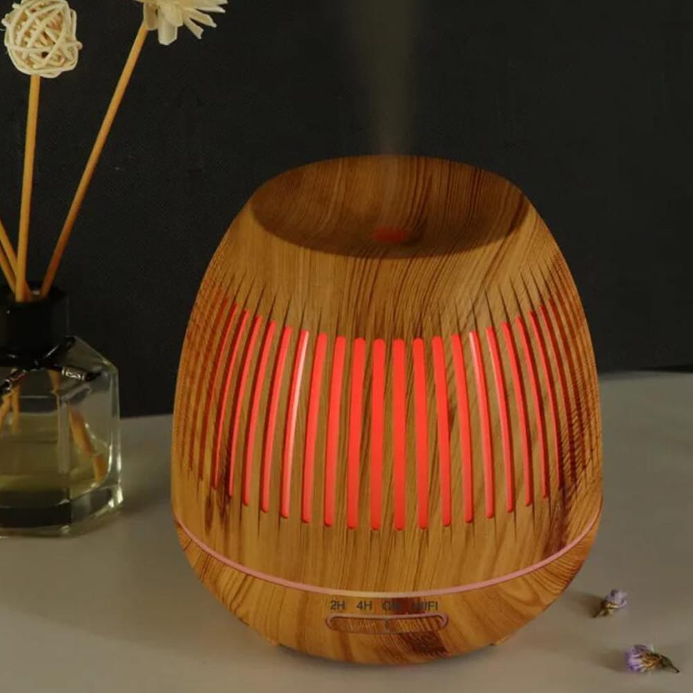 Aroma-Diffuser 400 ml mit Fernbedienung – stilvolles Design in dunkler und heller Holzoptik