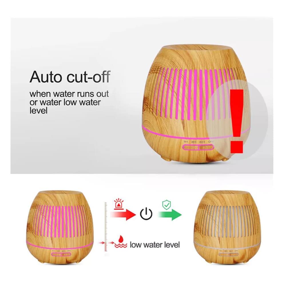 Aroma-Diffuser 400 ml mit Fernbedienung – stilvolles Design in dunkler und heller Holzoptik