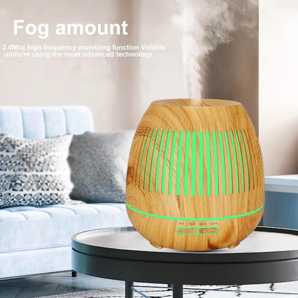 Aroma-Diffuser 400 ml mit Fernbedienung – stilvolles Design in dunkler und heller Holzoptik