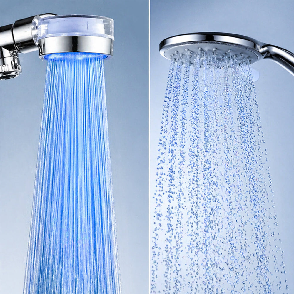 Wassersparender Duschkopf mit Temperaturanzeige und buntem LED-Licht