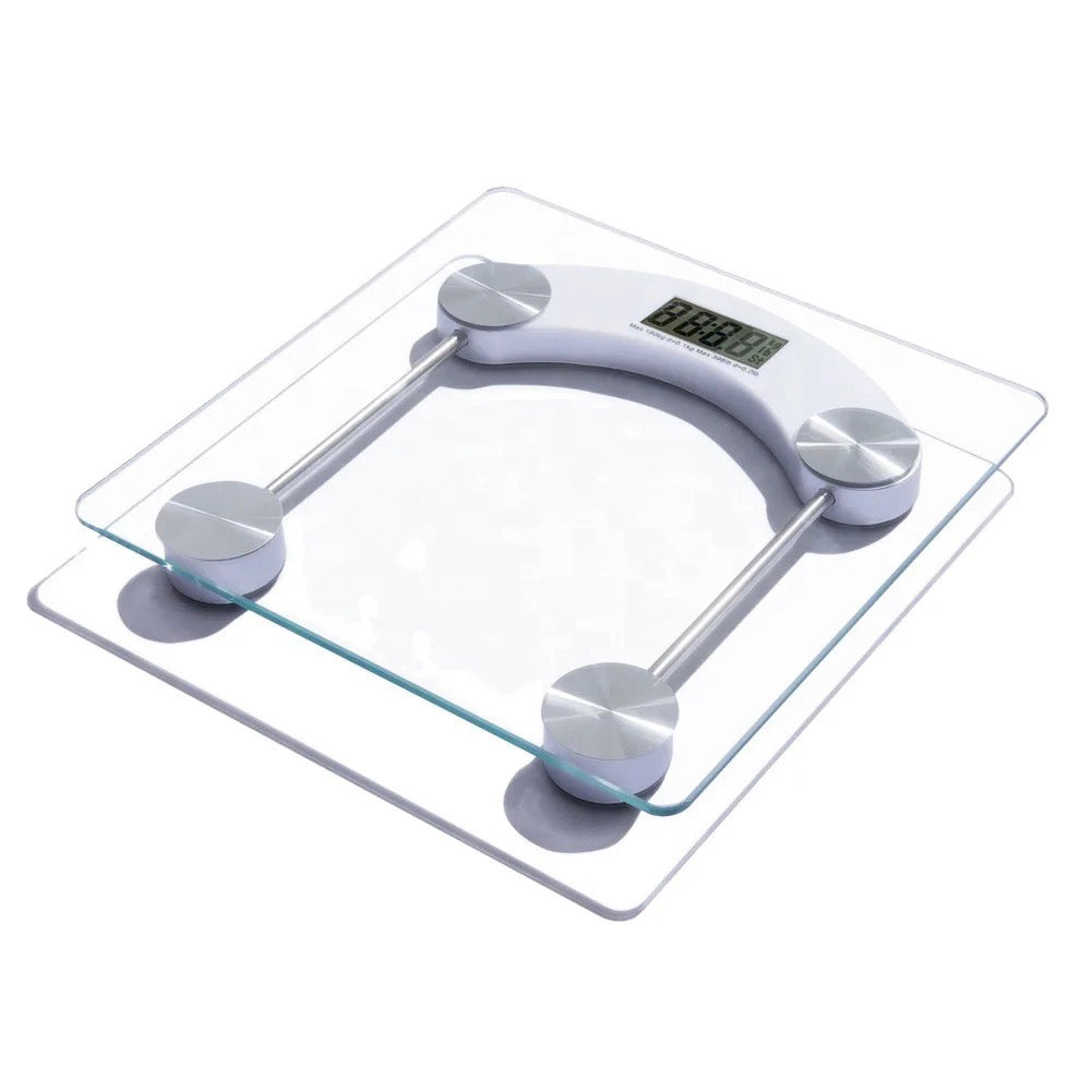Personenwaage (180 kg) mit transparenter Glasplattform