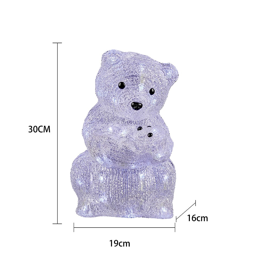 Bär Akryl - Höhe 20 cm mit LED-Licht