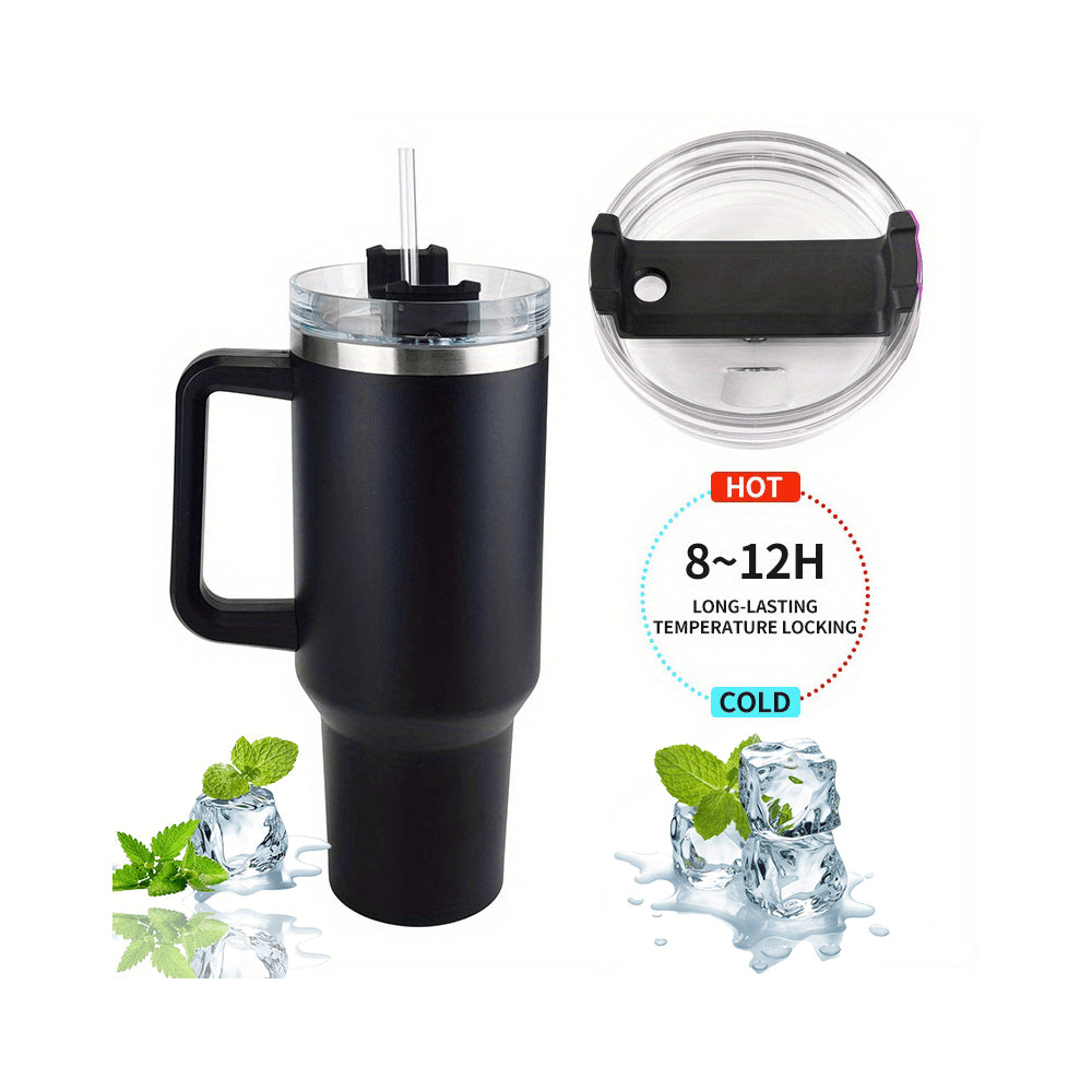 Tumbler Thermobecher 1200 ml mit Griff, Deckel und Strohhalm