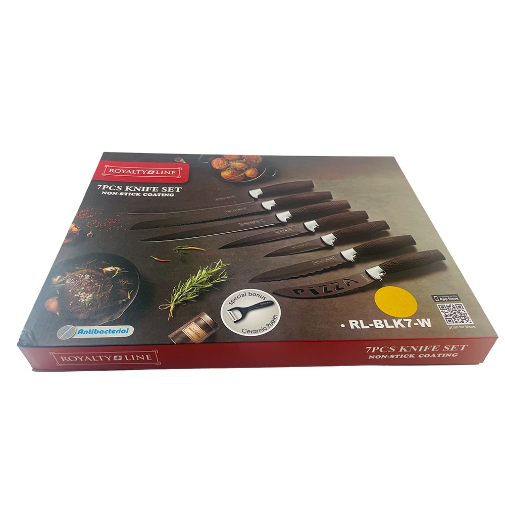 Messerset (7-teilig + Schäler) Royalty Line mit Marmorbeschichtung