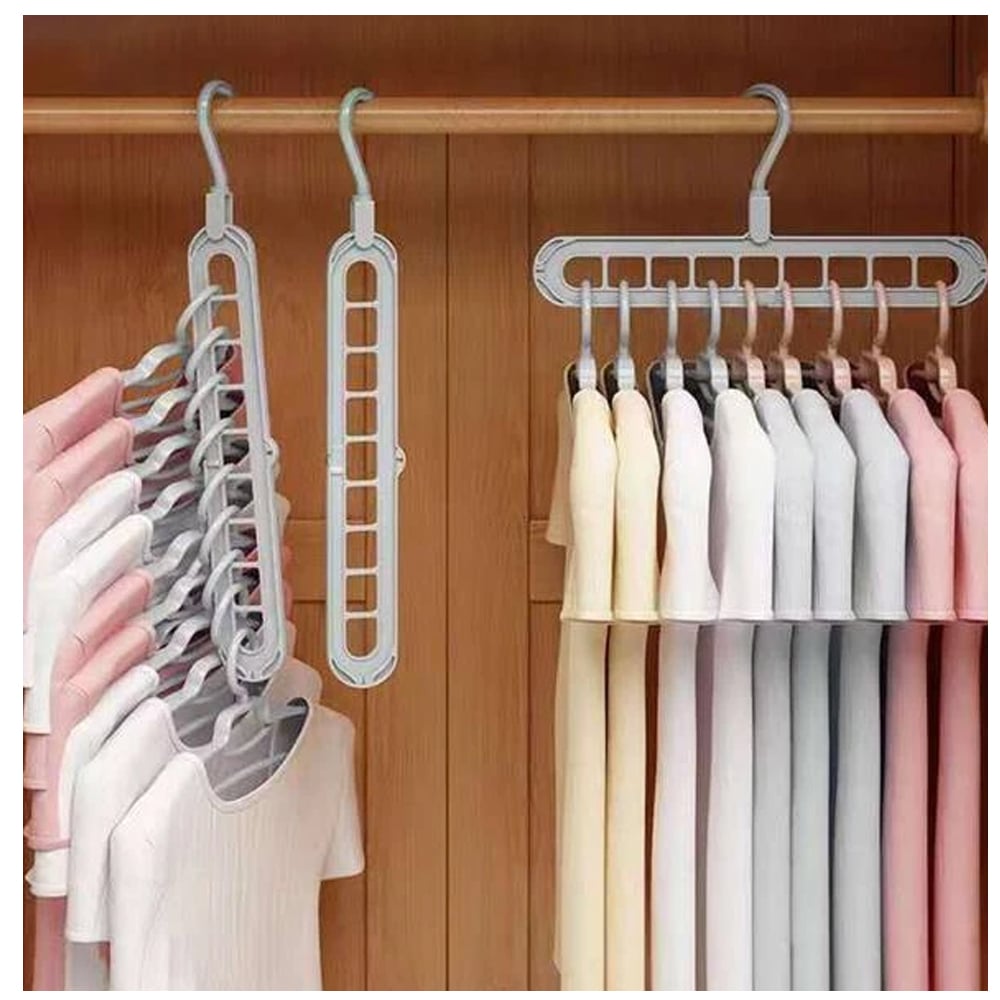 Kleiderbügel-Organizer für 9 Kleidungsstücke - Grau