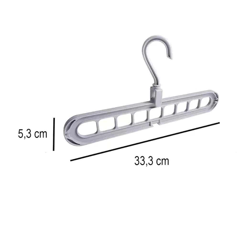 Kleiderbügel-Organizer für 9 Kleidungsstücke - Grau