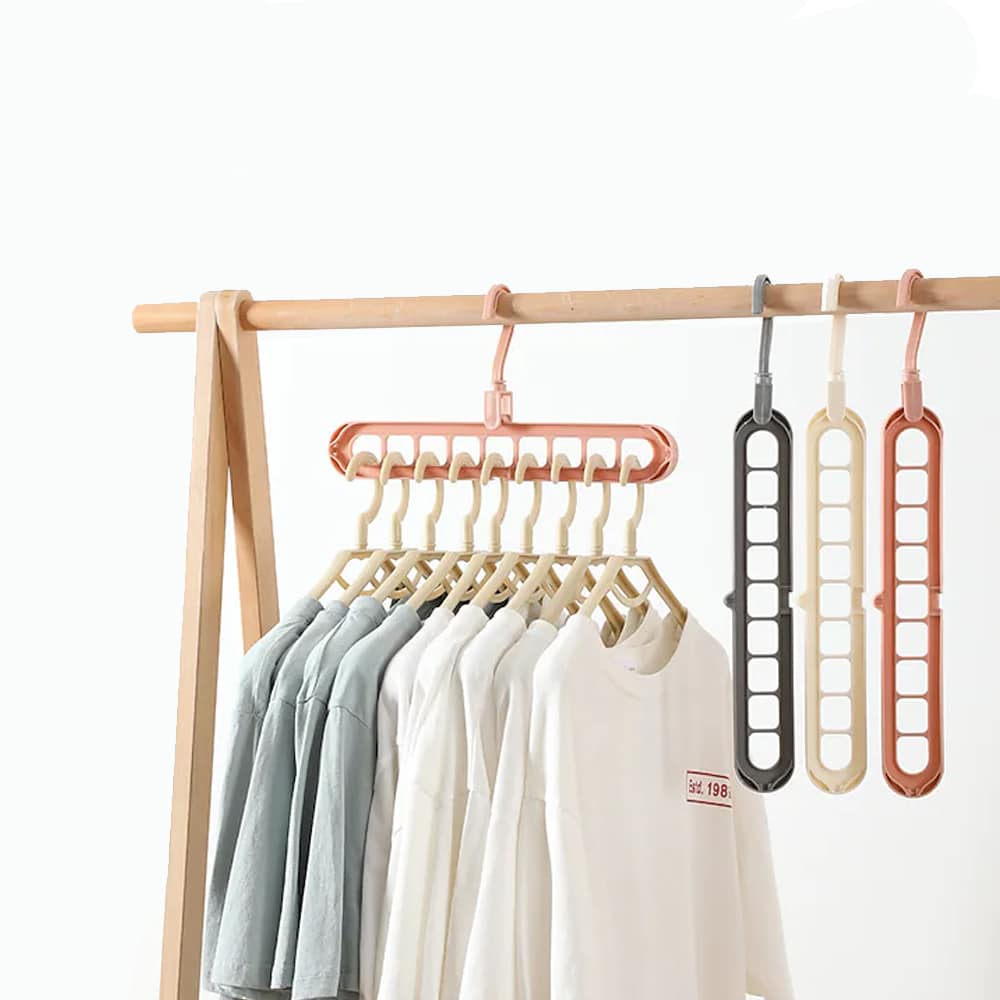 Kleiderbügel-Organizer für 9 Kleidungsstücke - Grau
