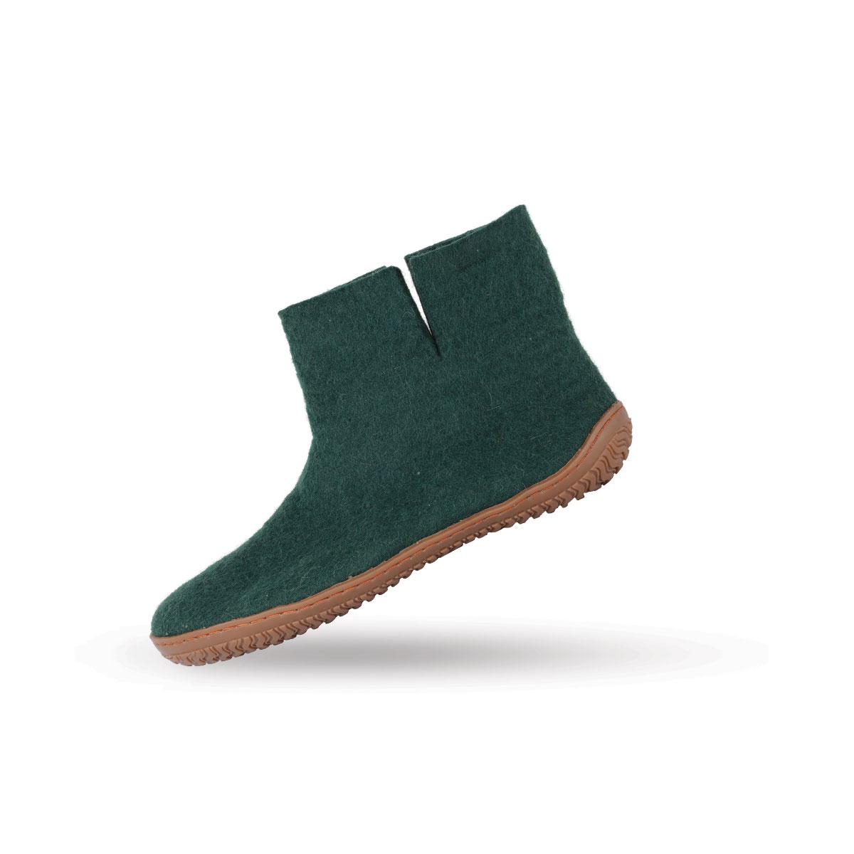Wollstiefel (100% reine Wolle) - Model Grün mit Gummisohle