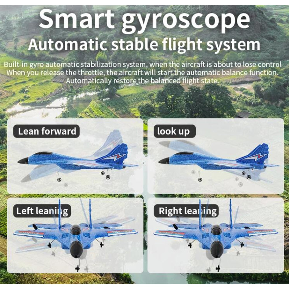 Ferngesteuerte Drohne/Flugzeug mit Gyroskop – Modell MI 29 – Blau oder Rot