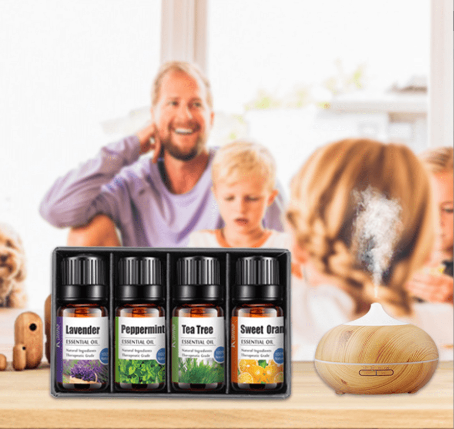Set mit ätherischen Ölen (4 x 10 ml) - 100% rein und natürlich