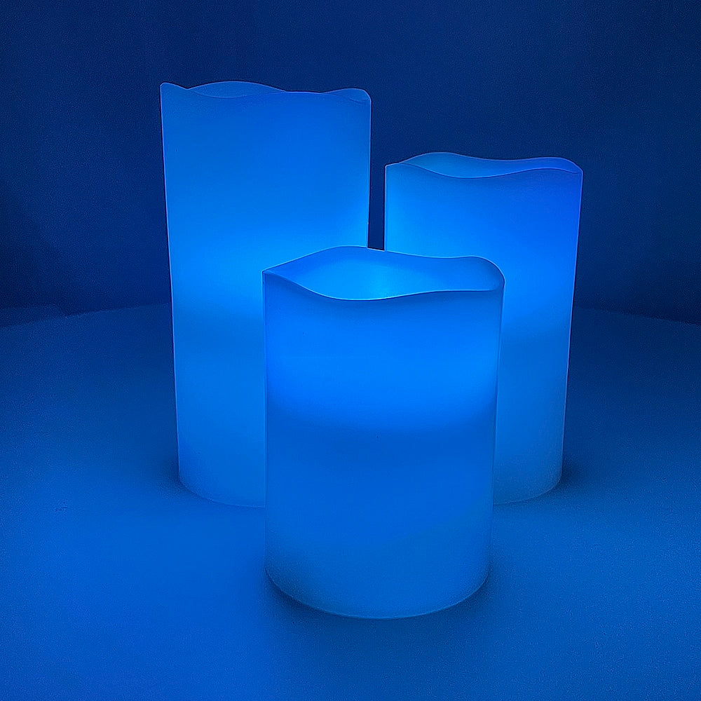 LED-Kerzen - 3 Stück - mit Fernsteuerung - 12 verschiedene Farben