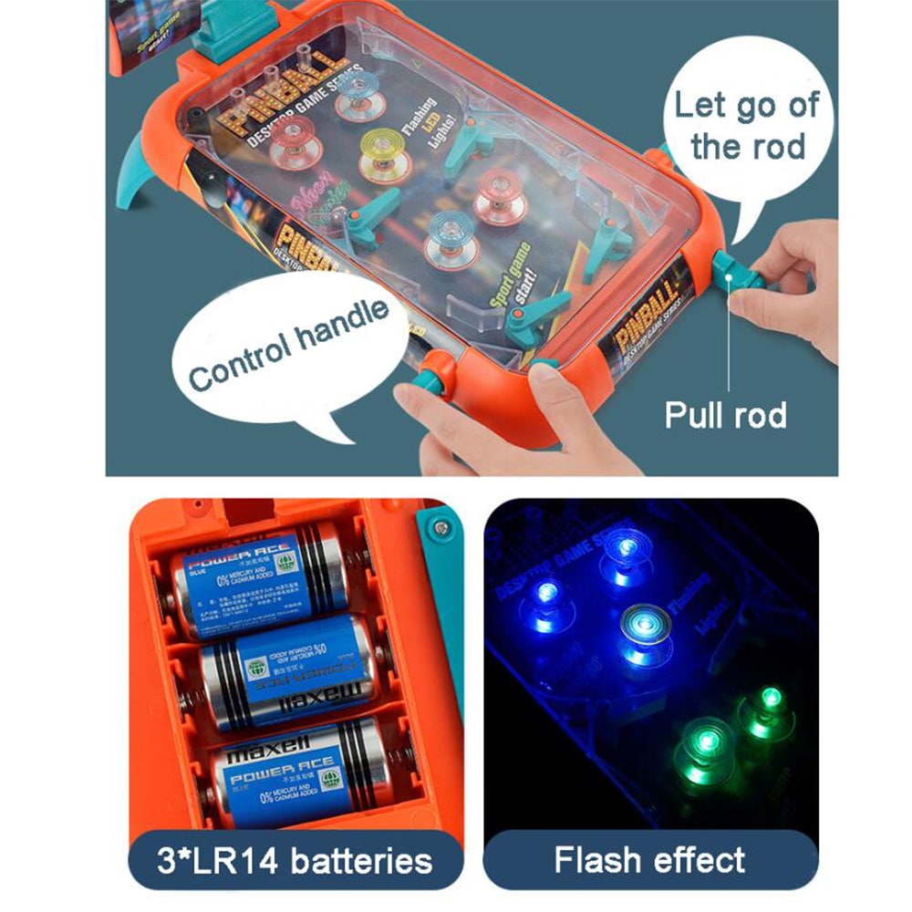 Flippermaschine - mit LED-Lichtern, Musik und Punkteanzeige