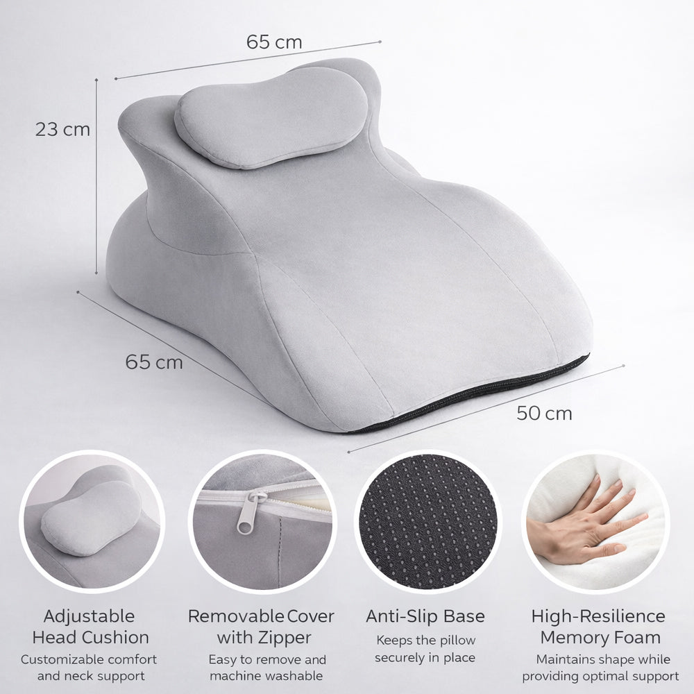 Ergonomisches Keilkissen aus Memory-Schaum mit abnehmbarem Nackenkissen