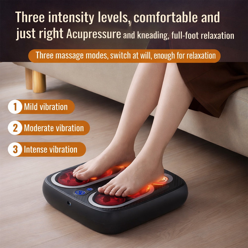 Fußmassage mit Wärme, Vibration und rotierender Massage