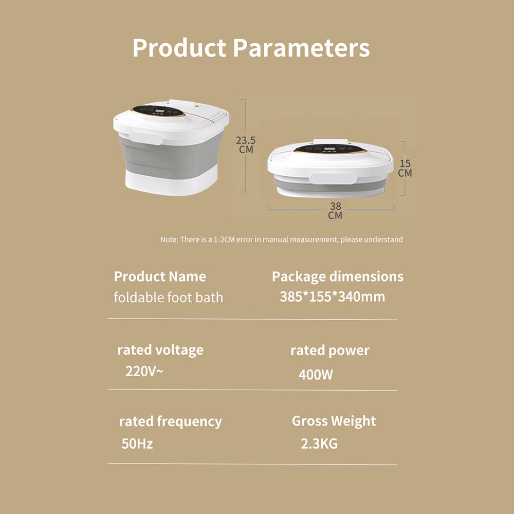 Faltbares Fußspa – mit Wärme und 6 Massageköpfen für eine Tiefenmassage