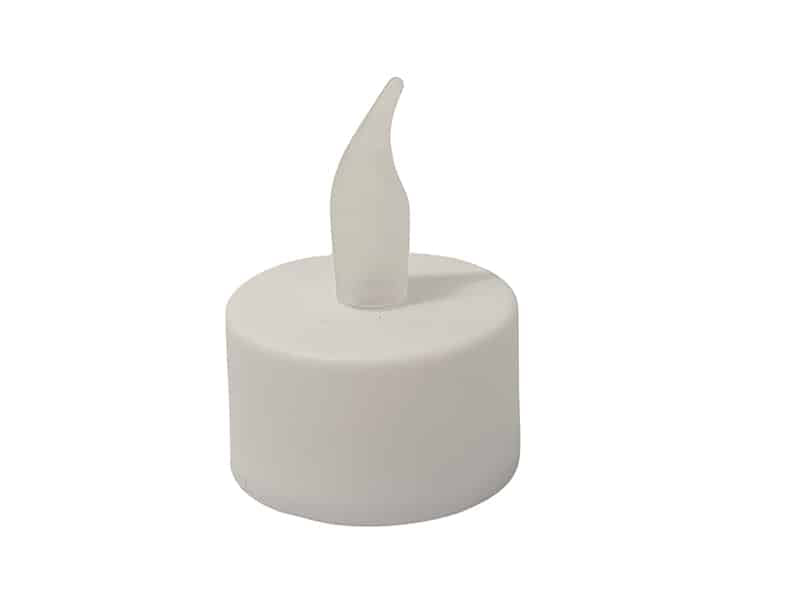 Teelicht LED 12 Stk. in weiss mit Flamme (inkl. Batterien)
