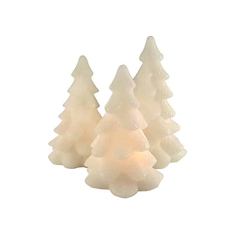 LED Kerze in Wachsform - Weihnachtsbaum mit Timer - 16, 18 oder 20 cm - weiß
