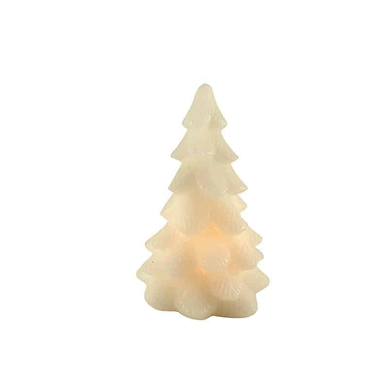 LED Kerze in Wachsform - Weihnachtsbaum mit Timer - 16, 18 oder 20 cm - weiß