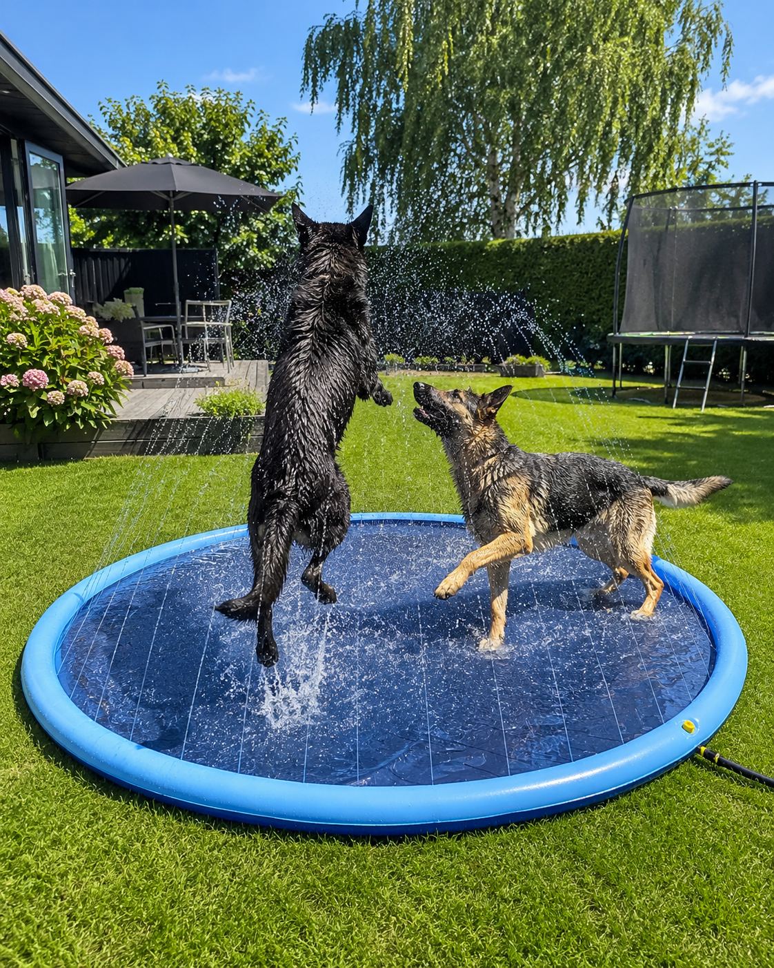 Hundepool mit Wassersprinkler – In Größen für große und kleine Hunde erhältlich