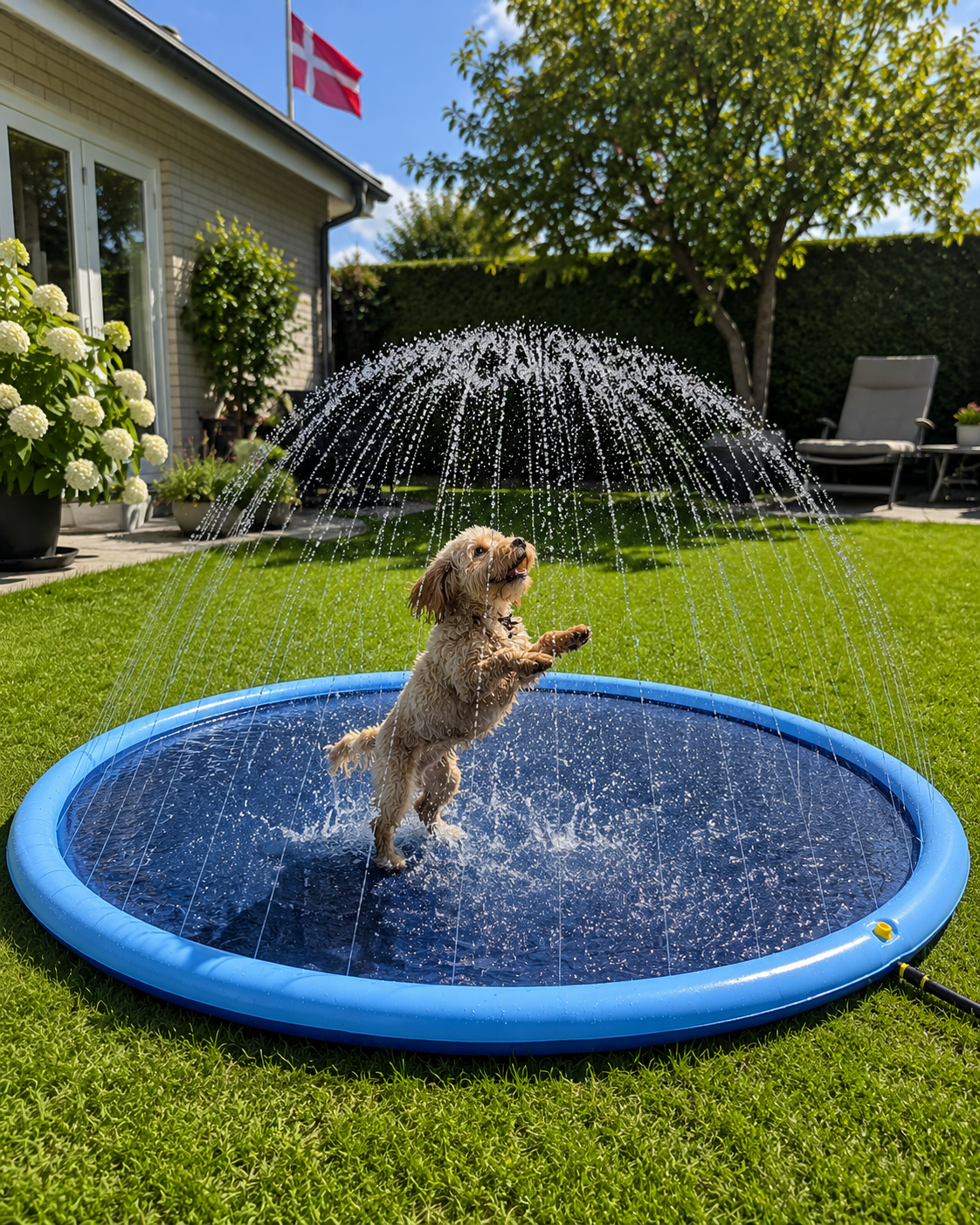 Hundepool mit Wassersprinkler – In Größen für große und kleine Hunde erhältlich