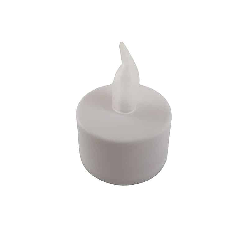 Teelicht LED 12 Stk. in weiss mit Flamme (inkl. Batterien)