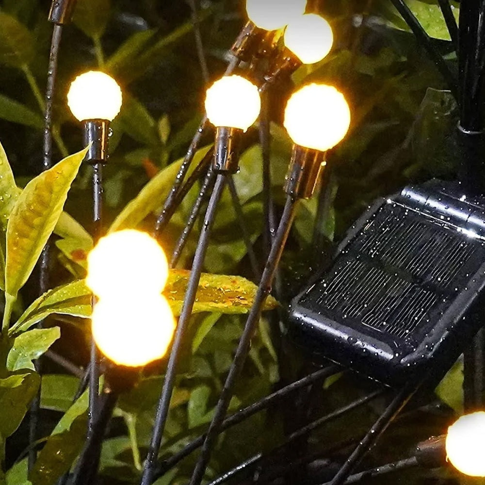 Solar-Glühwürmchenleuchten für den Garten (2er-Set) – Solarleuchten mit Erdspieß, 70 cm, 6 LEDs