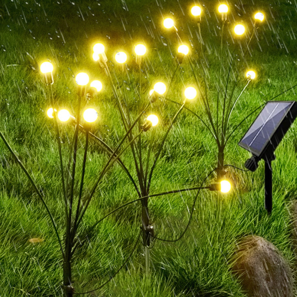 Solar-Glühwürmchenleuchten für den Garten (2er-Set) – Solarleuchten mit Erdspieß, 70 cm, 6 LEDs