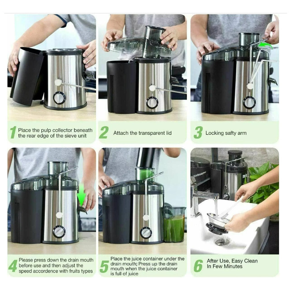 Entsafter mit Kanne 800W (1,25 Liter Tresterbehälter)