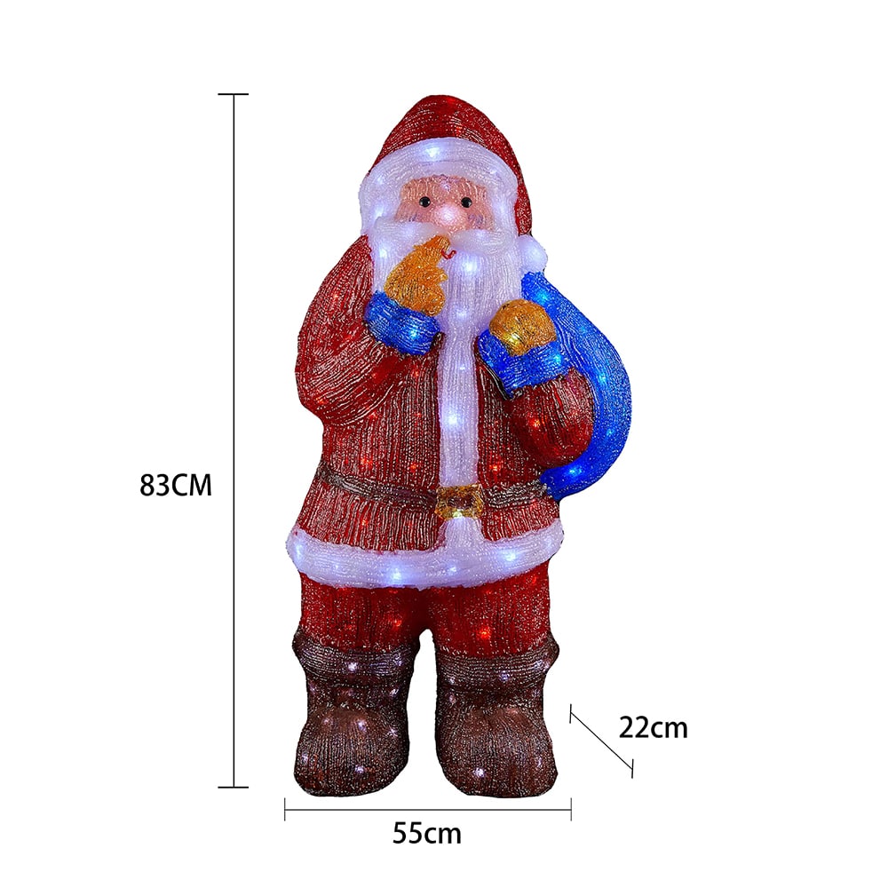Weihnachtsmann Akryl - Höhe 83 cm mit LED-Licht