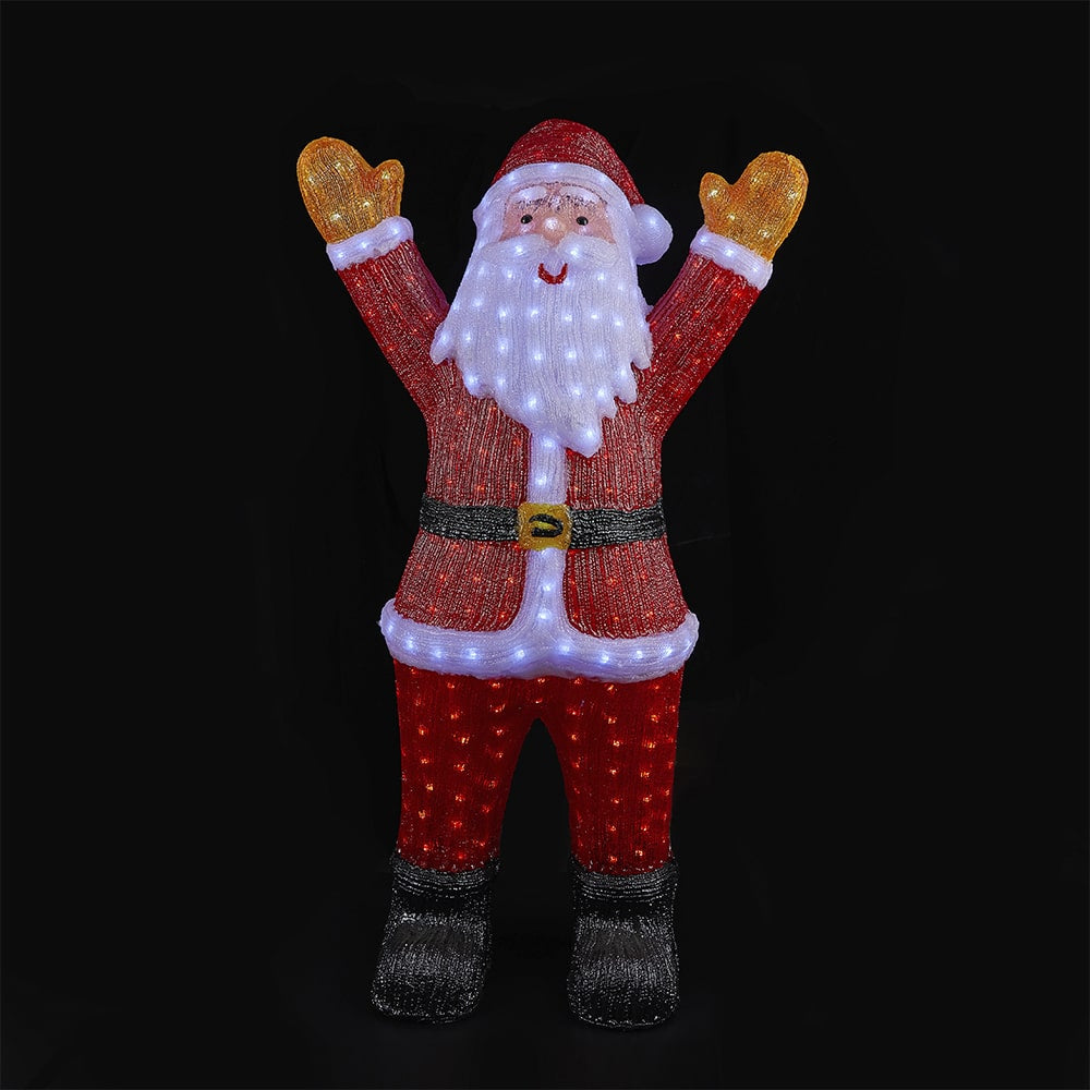Weihnachtsmann aus Acryl – 120 cm hoch mit LED-Beleuchtung