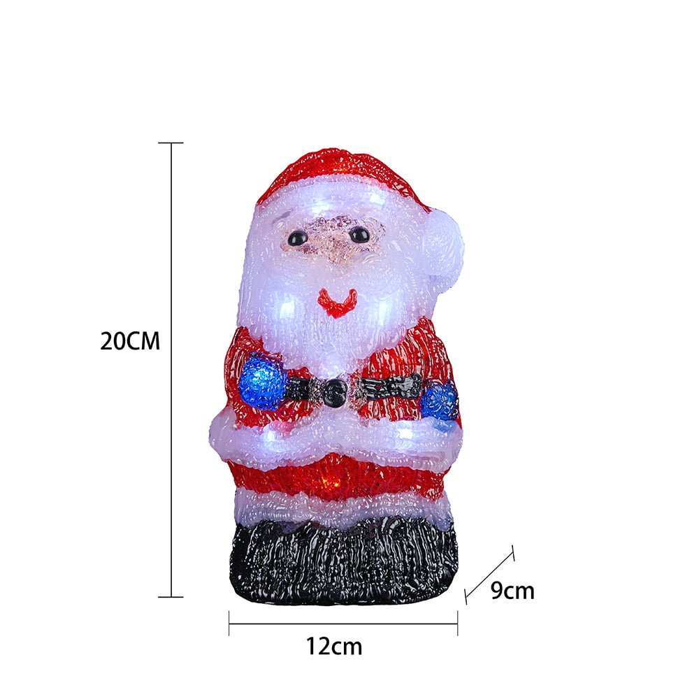 Weihnachtsmann Akryl - Höhe 20 cm mit LED-Licht