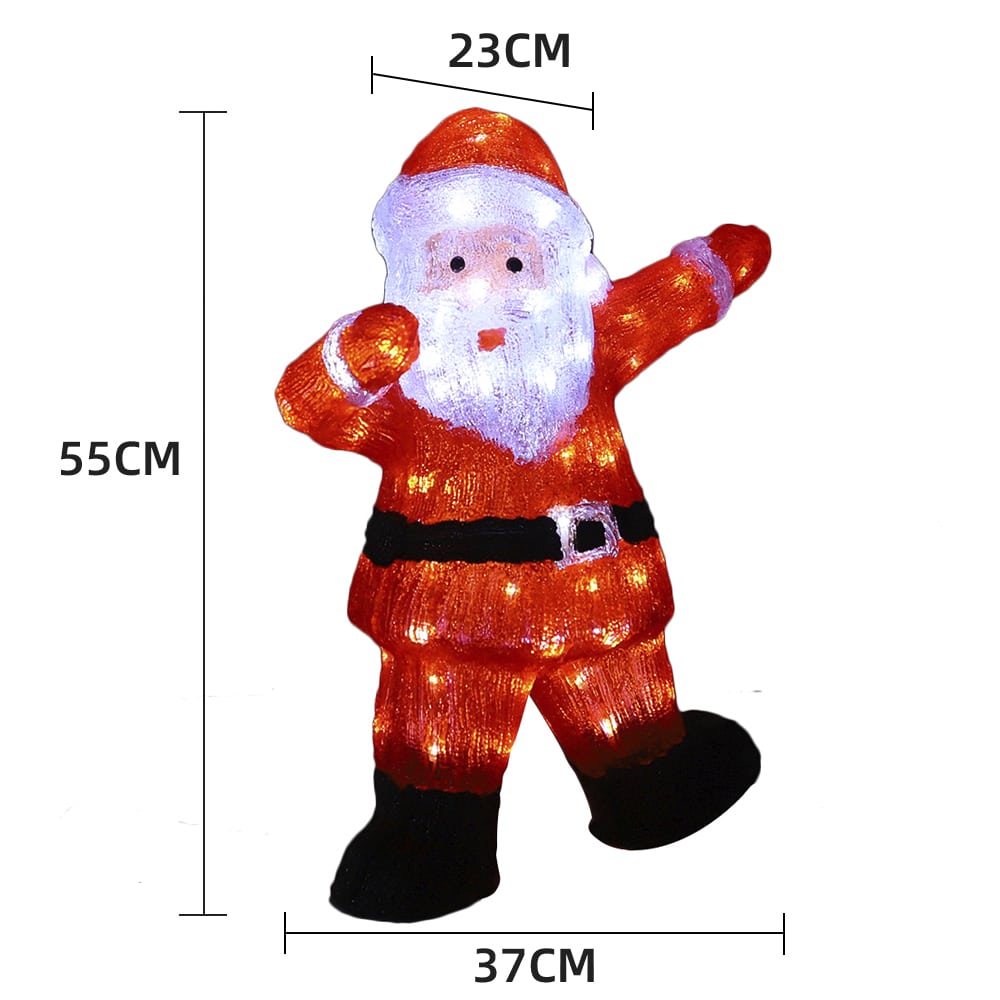 Weihnachtsmann Höhe 55 cm mit LED-Lichtern