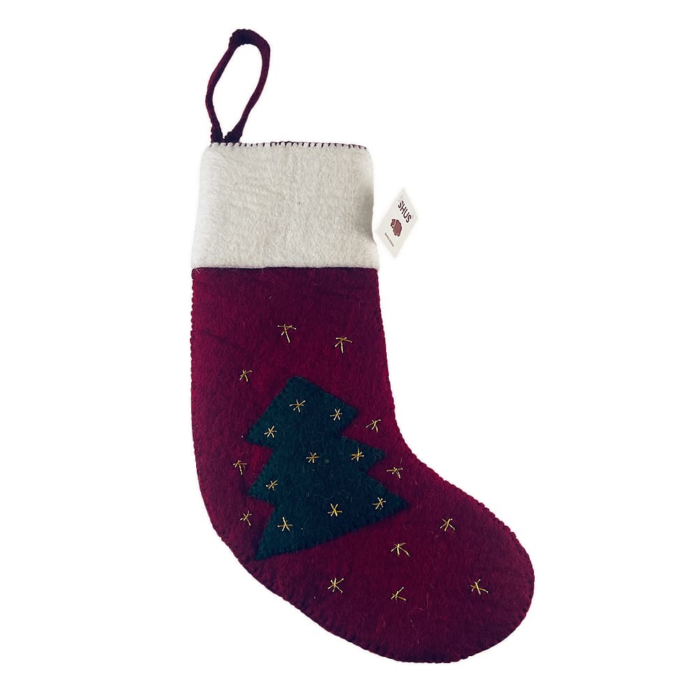Großer Weihnachtsstrumpf – handgefertigt – 100 % reine Wolle