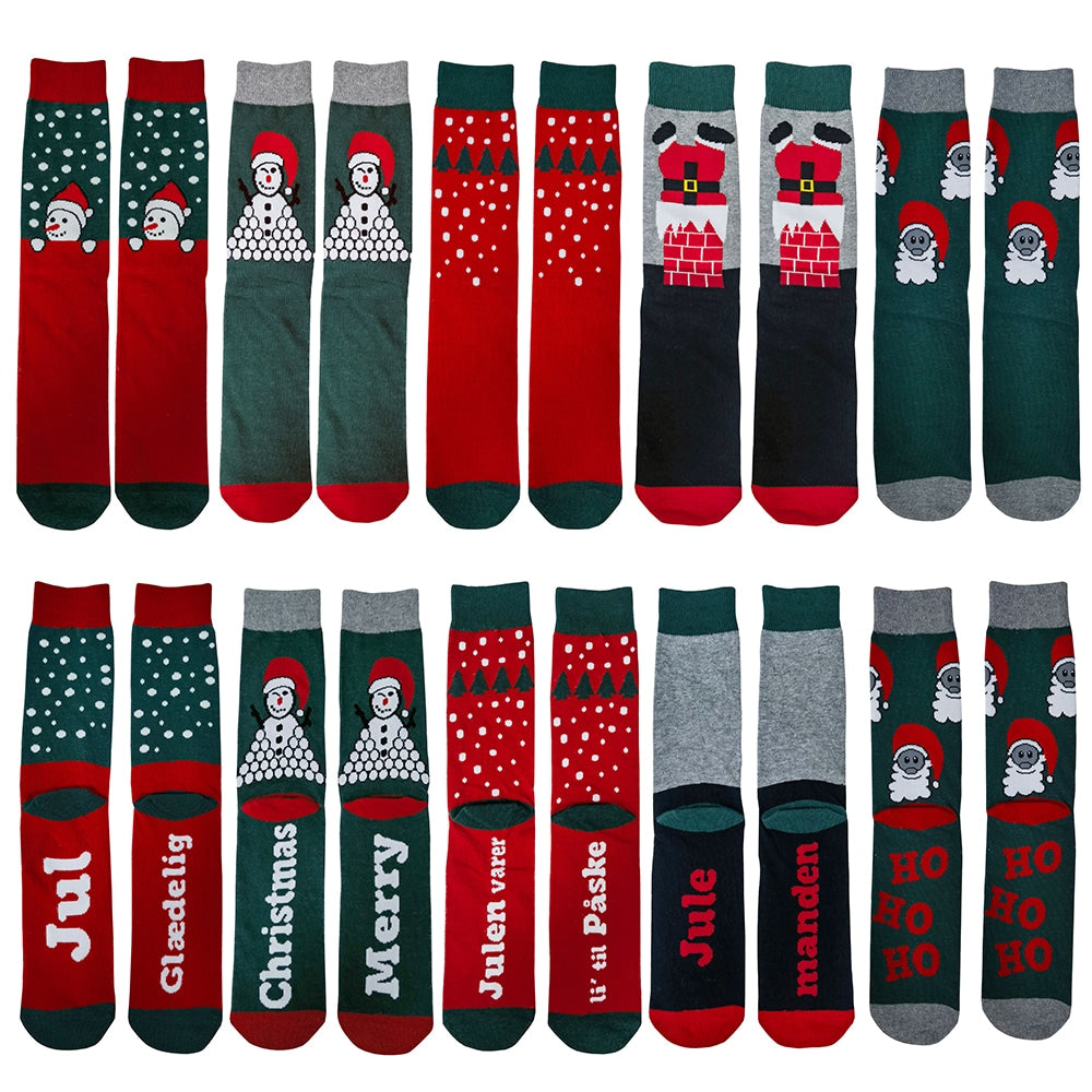 Weihnachtssocken 5 Paar in verschiedenen Motiven und Farben