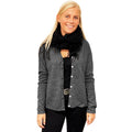 Strickjacke aus Pashmina-Wolle - dunkelgrau (100% Kaschmir)