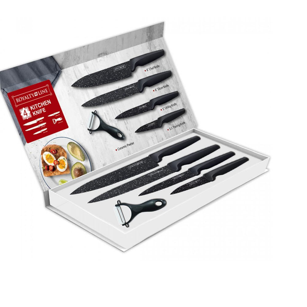 Messerset (4-teilig + Schäler) Royalty Line mit Marmorbeschichtung