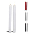 2 LED-Kerzen in Stearin mit realistischer, beweglicher Flamme