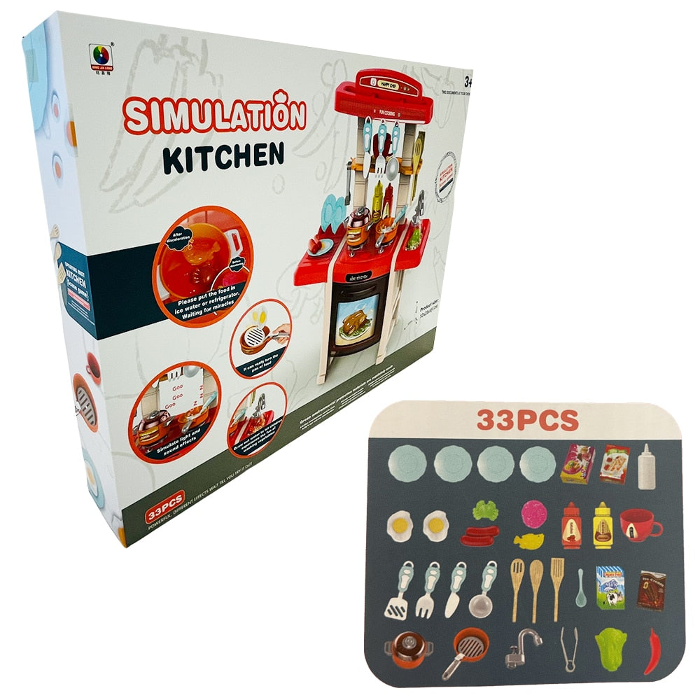 Spielküche mit Wasser und Dampf – 33-teiliges Set