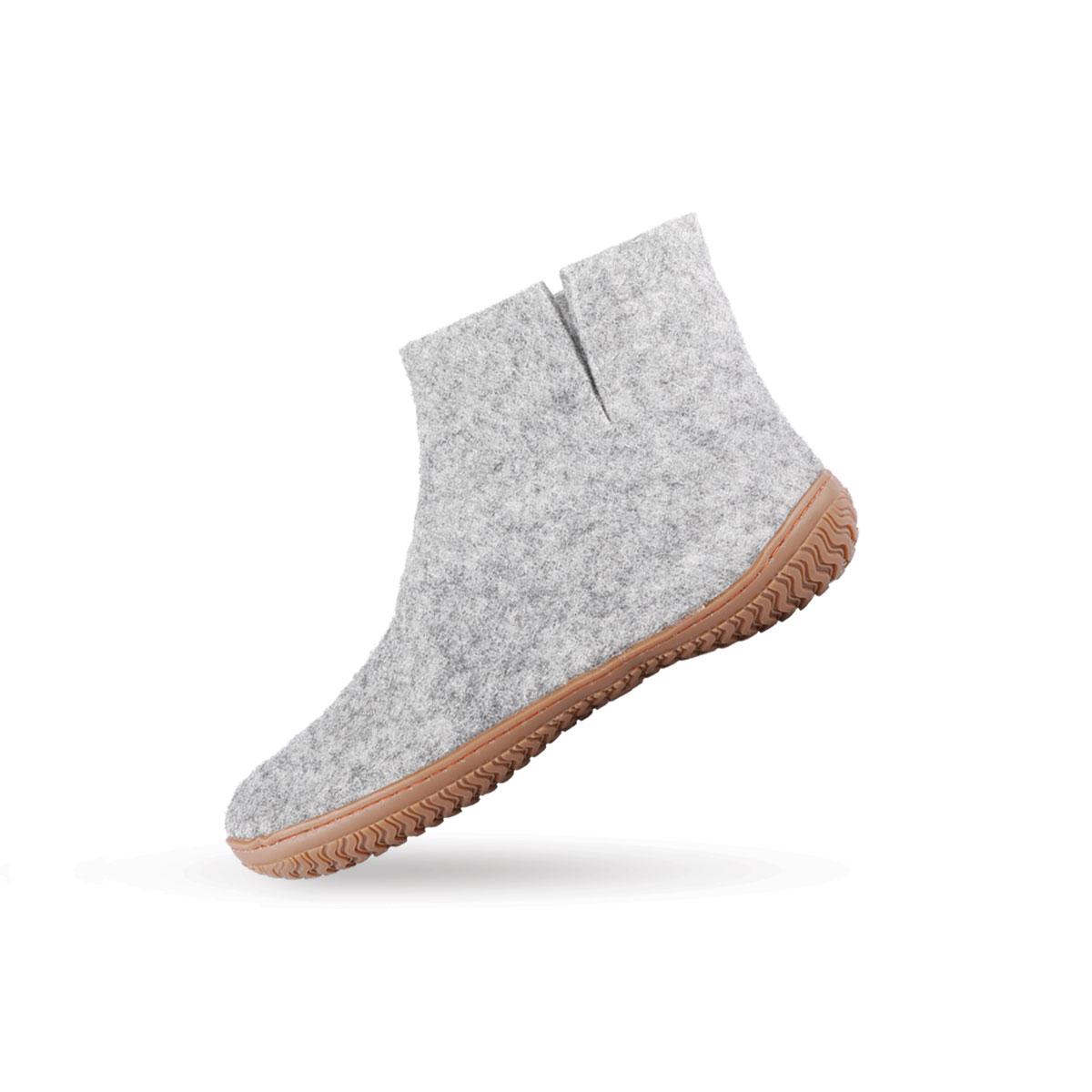 Wollstiefel (100% reine Wolle) - Modell Grau mit Gummisohle